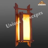Wall Mounted Lamp - Wood, Teak Color, Max. 40w, 220v | 1 Bulb, 1 Year Warranty Against Manufacturing Defect, Decorative Lighting