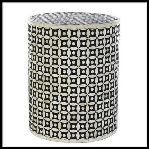 Bone inlay round side table