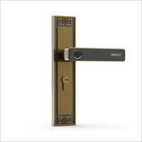 Zinc Alloy Fingerprint Door Lock - 50x210 Mm, Ancient Bronze/red/copper Color, 30-70 Mm Door Thickness, 1-year Warranty, Dual Unlocking With Key And Fingerprint