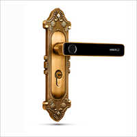 Fingerprint And Mechanical Key Door Lock - Zinc Alloy, 50x210mm, Ancient Bronze/red/copper | 1 Year Warranty, Suitable For Wooden Doors, Dual Unlocking Method