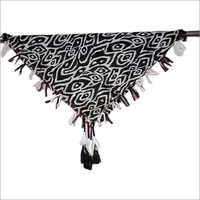 _Ladies 40 x 40 Inches White & Black Poly Cotton Scarves