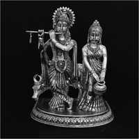 Lord Krishan And Radha Silver Statue
