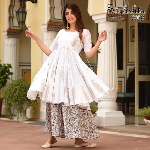 Dry Cleaning Muslin Print Long Kurti