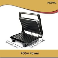 Nova 2 Slice Panni Grill Sandwich Maker Grill, Toast (Black)