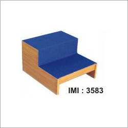 Wooden Double-Step Footstool - Plyboard, 50cm x 45cm x 30cm, Non-Woven Matting | Ideal for Adults, Children, and Elders, Supports Joints and Muscles