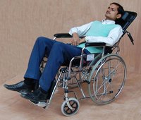 Imi-870 Wheelchair - Strong Leatherette Seat & Recline Back, Detachable Armrests & Legrests, Chrome-plated Finish, Load Capacity 80 Kg