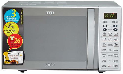 IFB 25 L Convection Microwave Oven (25SC4, Metallic Silver)