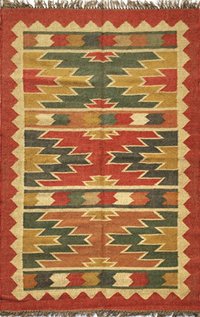 Handmade Kilim Floor Rug - Color: Multi