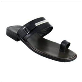 Mens Black PU Slippers