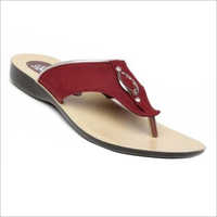 Ladies Casual Slippers - Pu Material, Size 6-11, Burgundy Color | Lightweight, Rugged And Durable Design