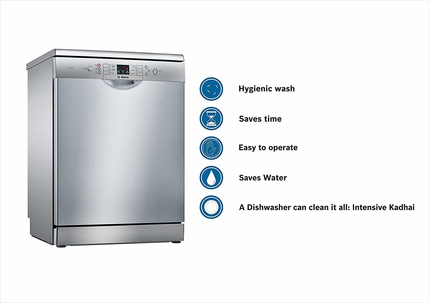 Bosch 12 Place Settings Dishwasher (SMS66GI01I, Silver Inox)