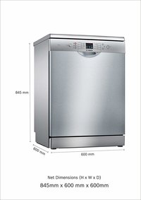 Bosch 12 Place Settings Dishwasher (SMS66GI01I, Silver Inox)