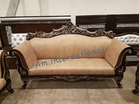 Designer Wooden Sofa Set - Solid Teak Wood, Eco-friendly Handmade Furniture | Traditional Indian Style, Premium Finish, Custom Sizes Available