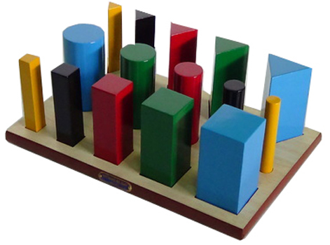 Multi Shaped Peg Board - Enamel Painted Pegs in Round, Square & Triangular Shapes, 30mm-70mm Diameters, Portable Design for Color and Shape Discrimination