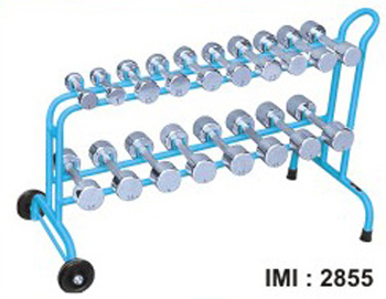 Imi 2855 Dumbbells Set With Stand (Set Of 9 Pairs, 01Kg. To 5Kg.) Age Group: Adults