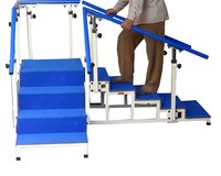 Imi-2951 Exercise Staircase With Tubular Base Corner Type 60 Cm Wide - Iron Construction, 60x60 Cm Platform, Adjustable Handrails 60-90 Cm, Non-slip Steps