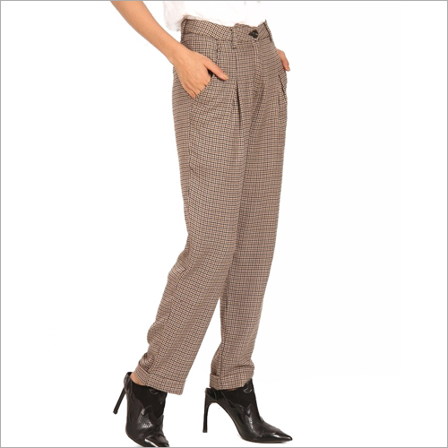 Buy STALK BUY LOVE Womens 4 Pocket Checked Pants | Shoppers Stop