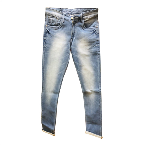 Mens Slim Fit Jeans - Denim Free Size Faded Blue Color | Quick Dry No Fade Washable All-Day Comfort Stretchable Fabric