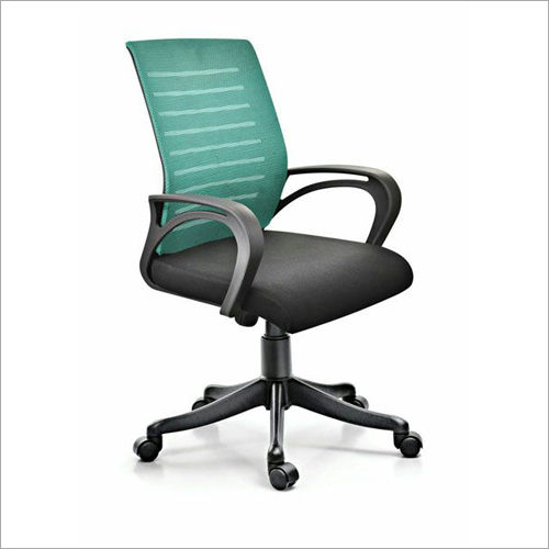 Black-Green Mesh Revolving Chair