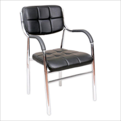 Black Also Available In Different Colour Leather Visitor Chair