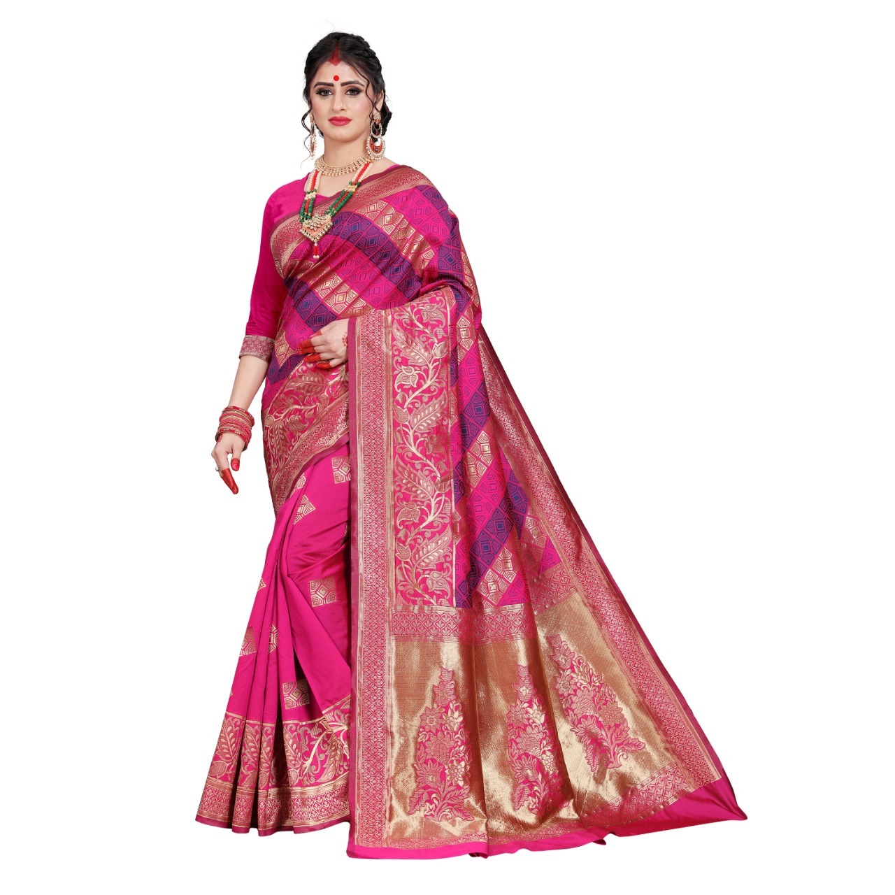 Festival Banarasi Heavy Silk Saree With Thread Work