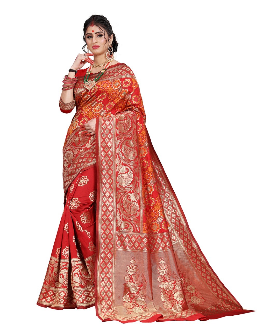 Festival Banarasi Heavy Silk Saree With Thread Work