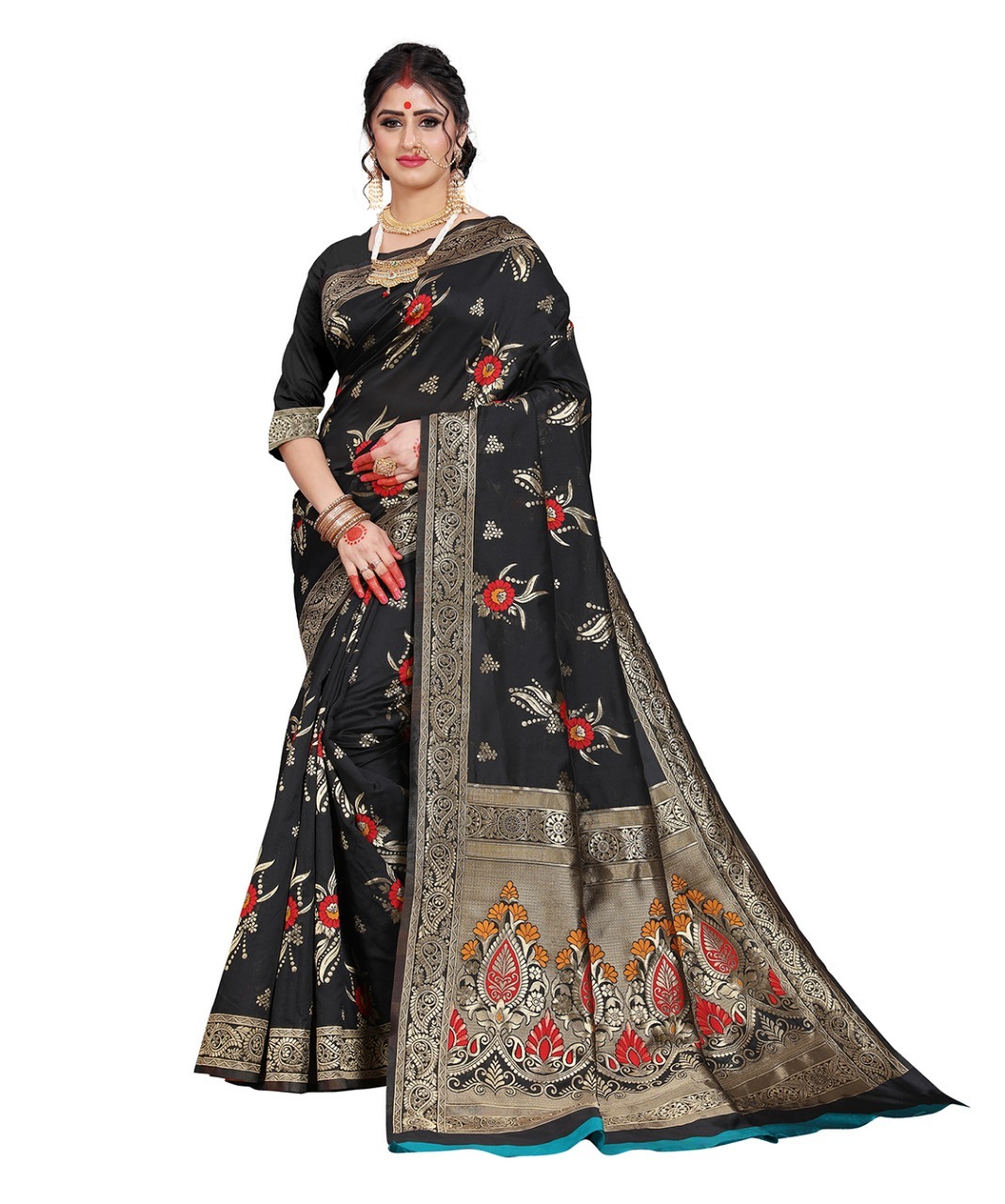 Thread Work Designer Banarasi Silk Saree For Women