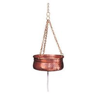 Imi-2291b Shirodhara Pot - Copper Material, 20 Cm Diameter | Oil Flow Control Valve, Elegant Brass Chains, 2 Lit Oil Capacity
