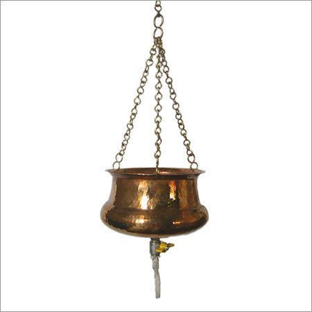 Imi-2291a  Shirodhara Pot Brass With Oil Flow Control Valve