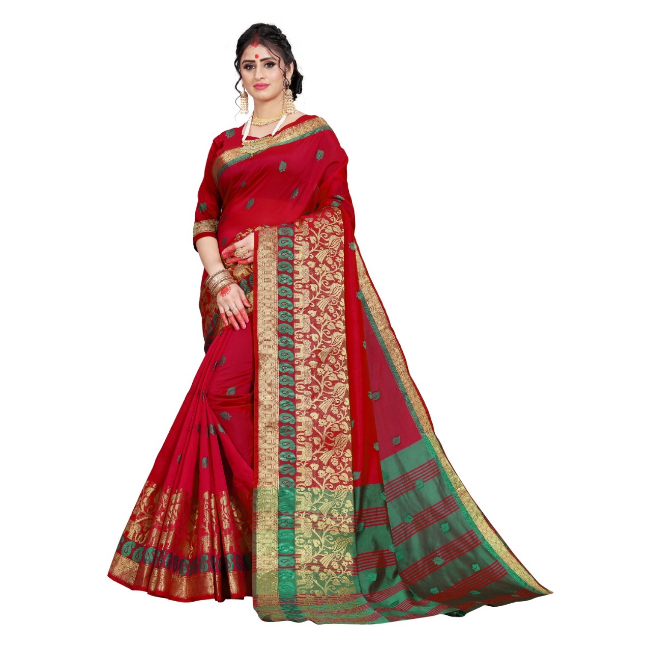 Beautiful Designer Banarasi Silk Saree With Latkan & Jacquard Work