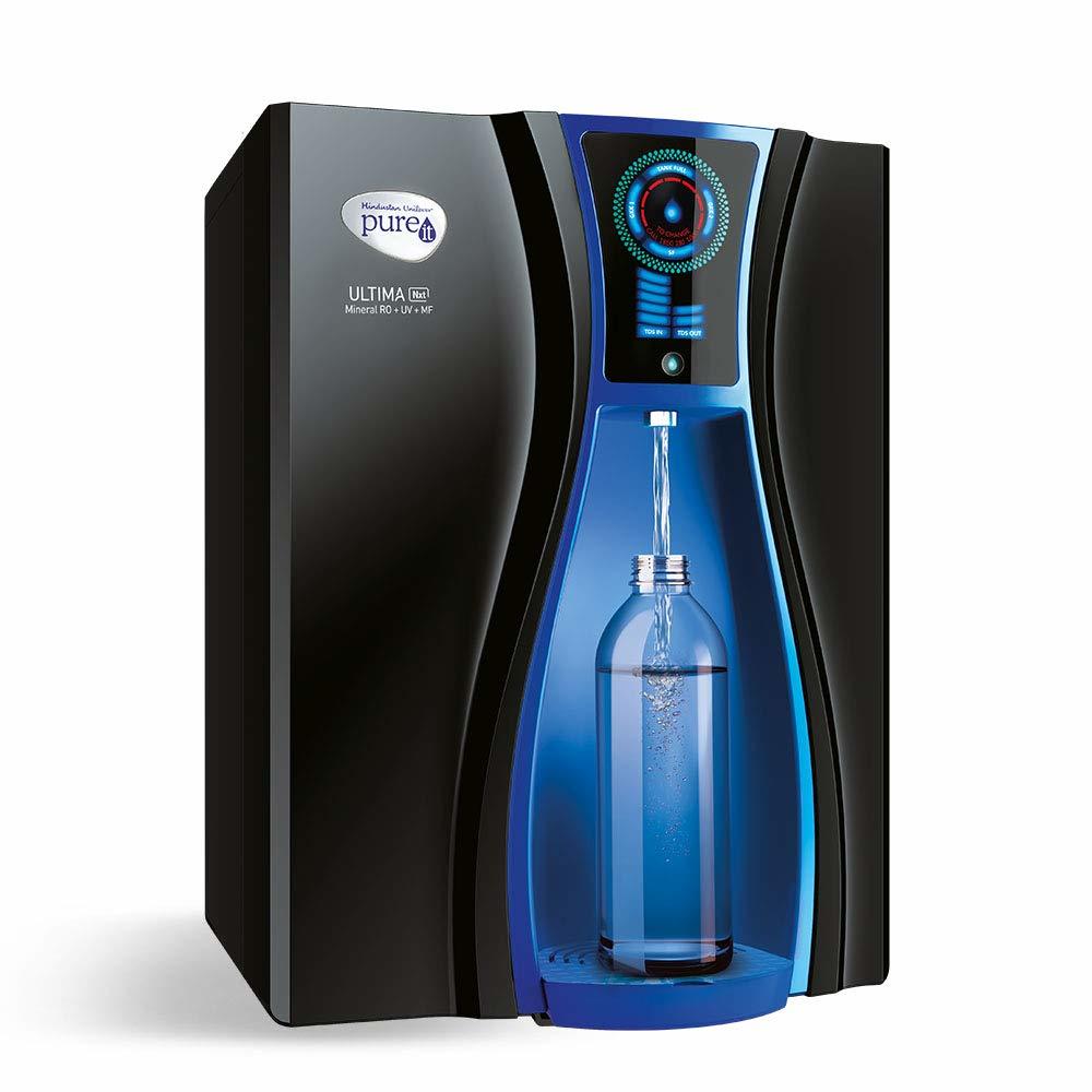 HUL Pureit Ultima Nxt Mineral RO + UV + MF 7 Stage Table top/Wall mountable Black 10 litres Water Purifier