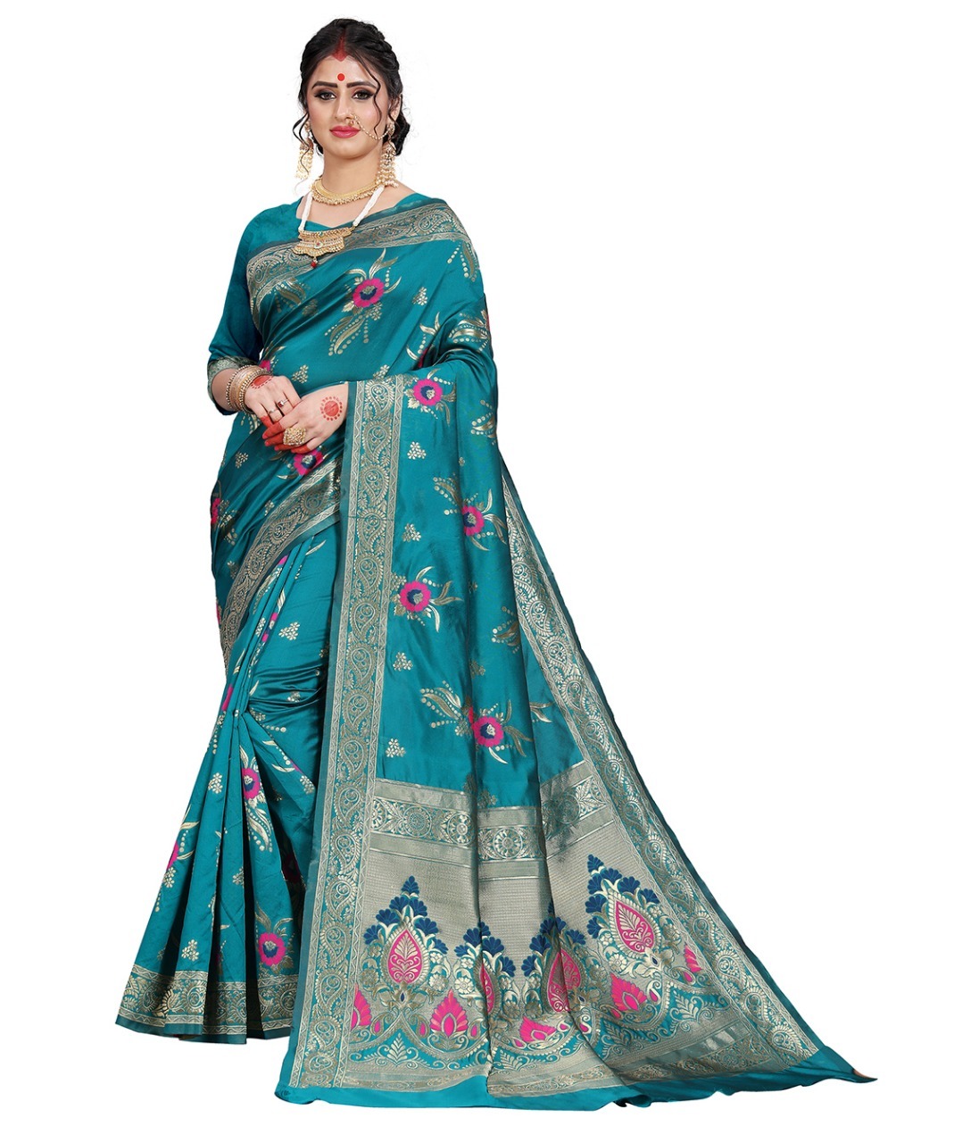 Festival Banarasi Silk Saree With Jacquard Work