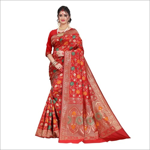 Designer Heavy  Banarasi  Silk Sarees With   Jacquard Work
