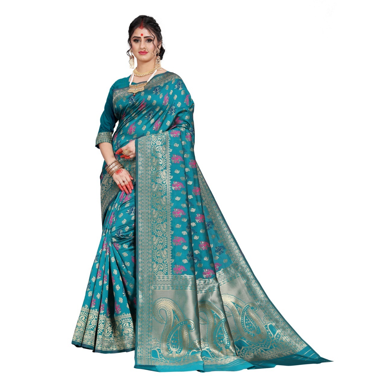 Designer Heavy  Banarasi  Silk Sarees With   Jacquard Work