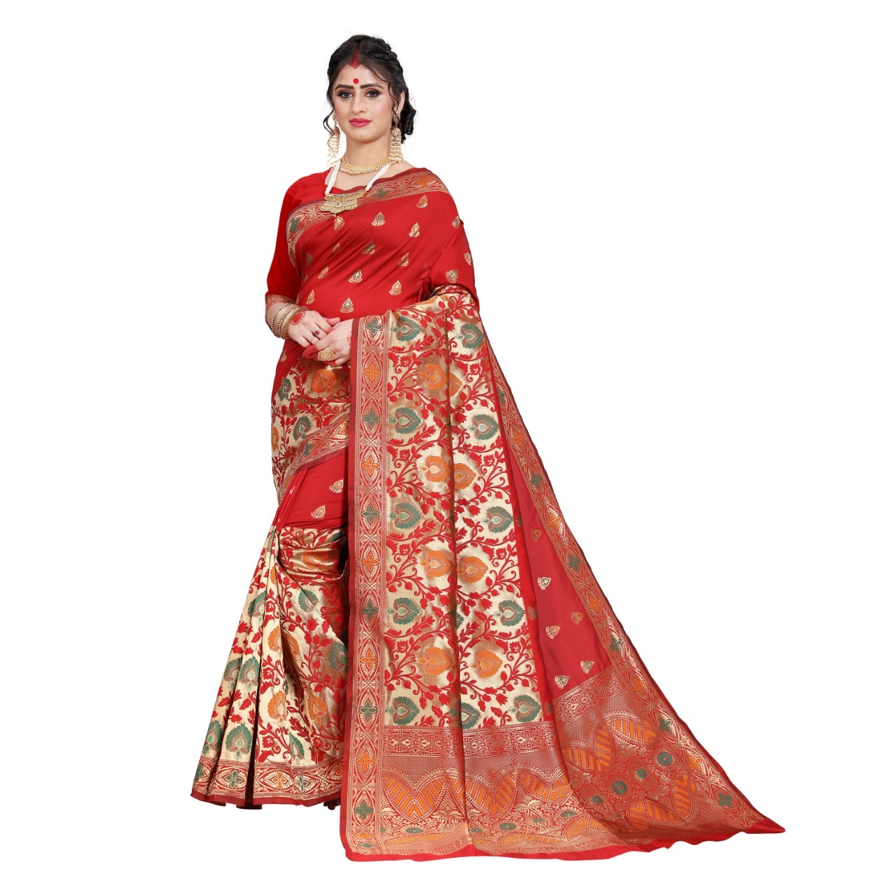 Designer Heavy  Banarasi  Silk Sarees With   Jacquard Work