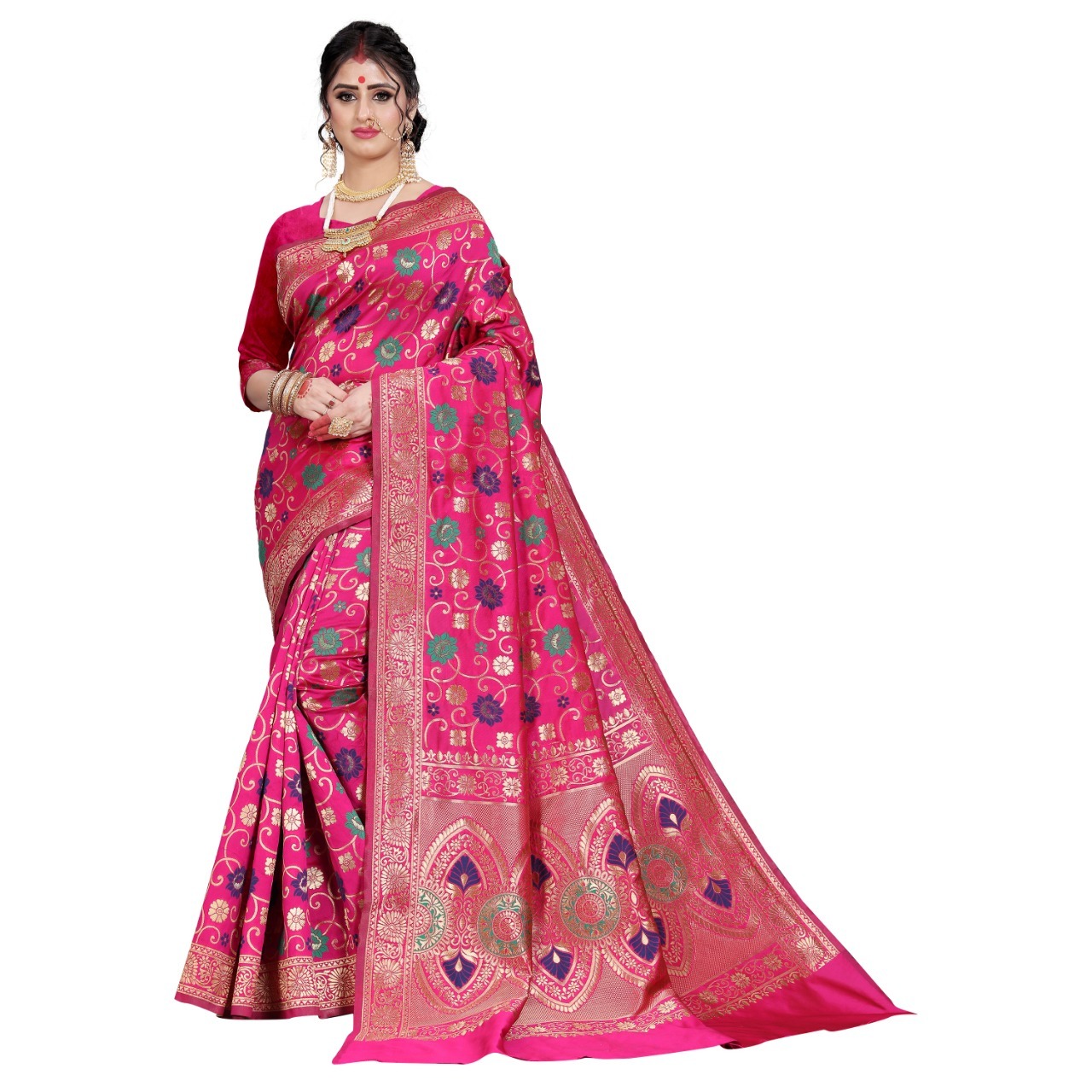 Designer Heavy  Banarasi  Silk Sarees With   Jacquard Work