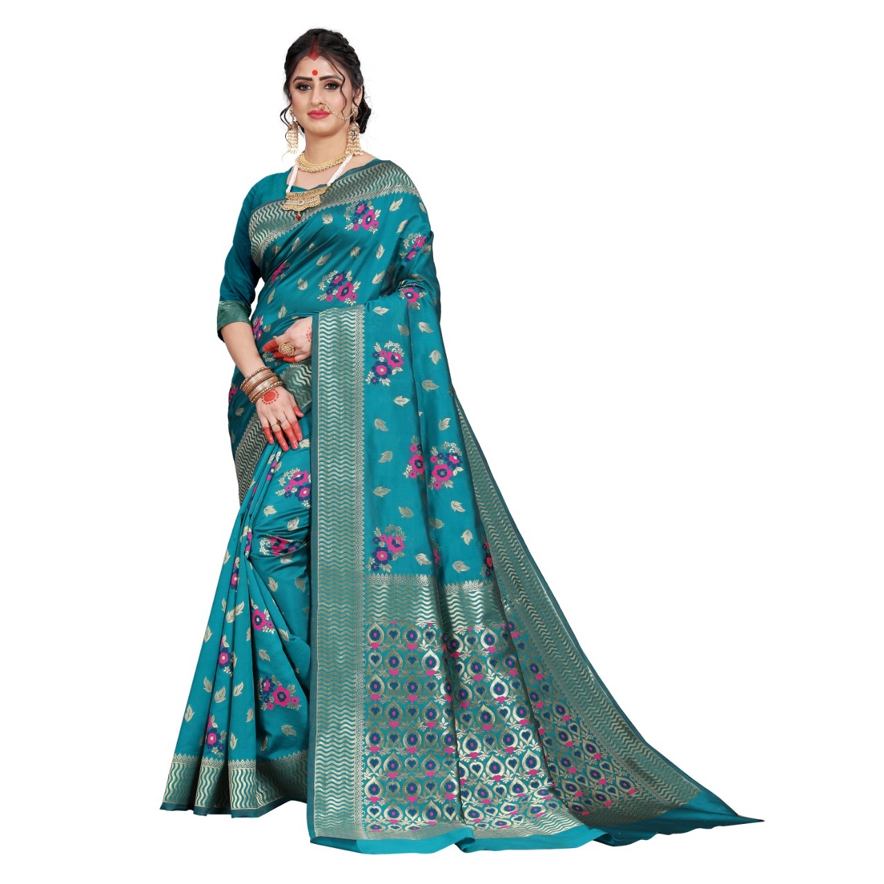 Designer Heavy  Banarasi  Silk Sarees With   Jacquard Work