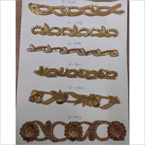 Golden Embroidered Floral Lace