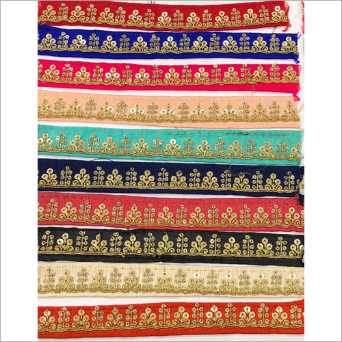 Gota Fancy Lace - Embroidered Design, Custom Size Options | Available in Multiple Colors