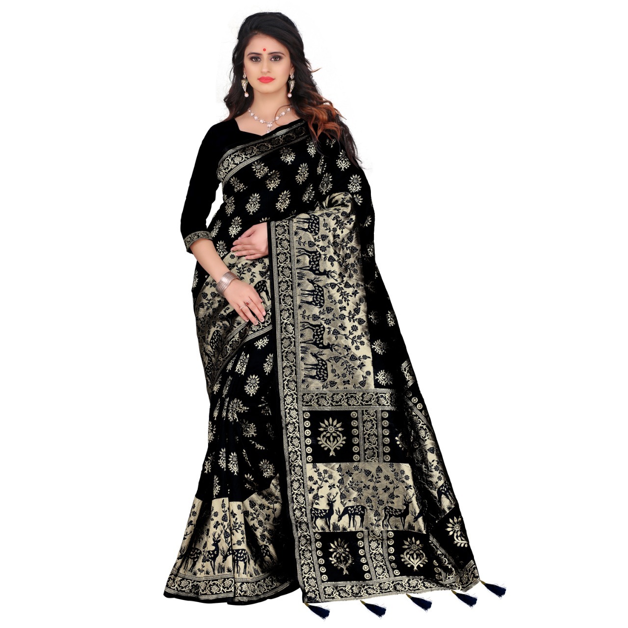 Rich Pallu  Heavy Banarasi  Silk Sarees For Ladies
