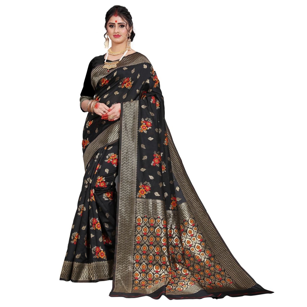 Rich Pallu  Heavy Banarasi  Silk Sarees For Ladies