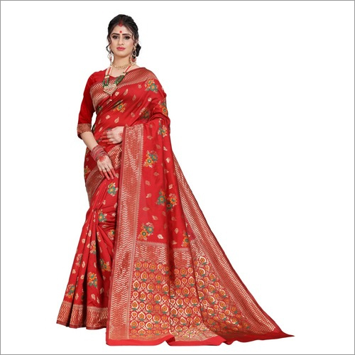 Thread Work  Designer Banarasi  Silk Saree For Ladies