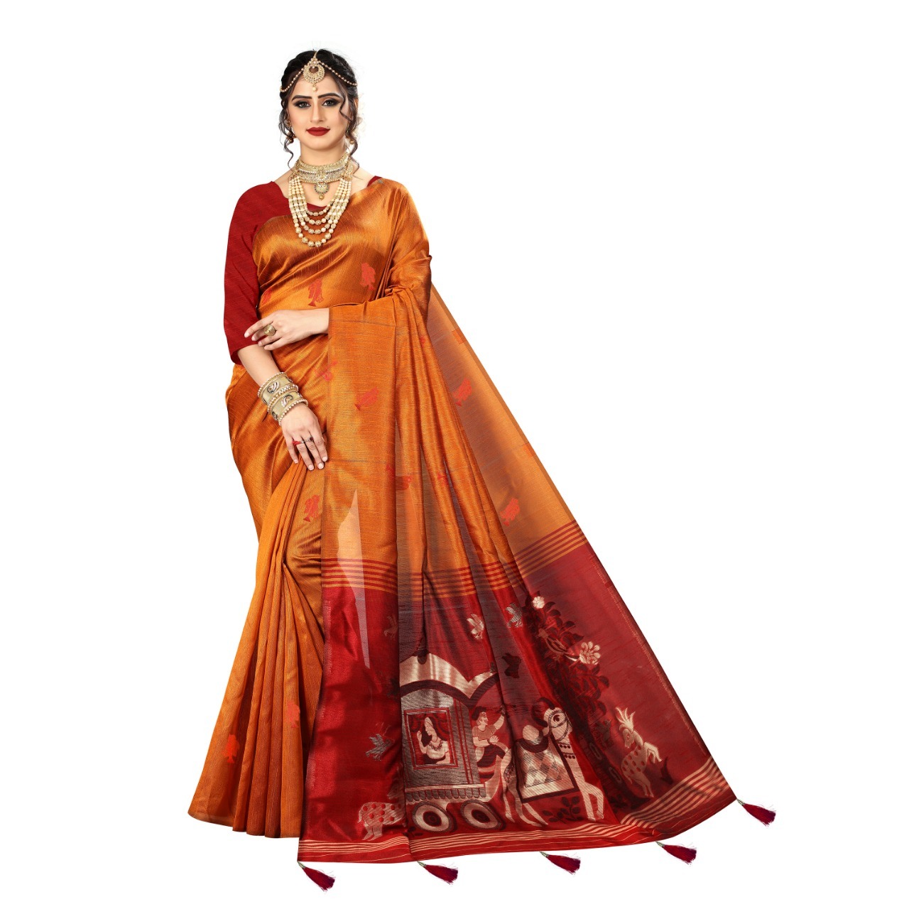 Heavy Rich Pallu Banarasi Silk saree & Thread Work