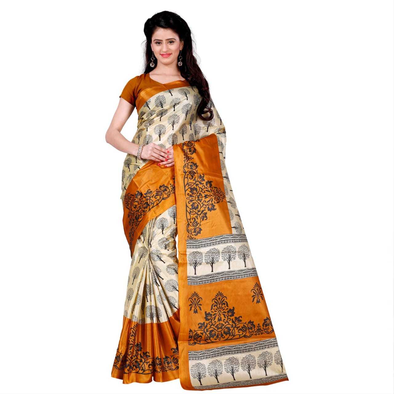 BEAUTIFUL PRINTED SILK SAREE FOR WOMEN