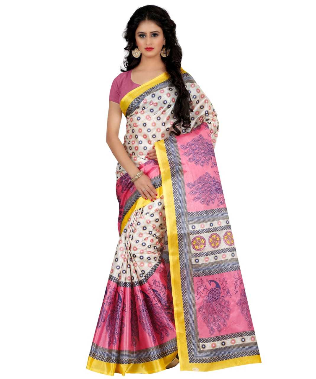 BEAUTIFUL PRINTED SILK SAREE FOR WOMEN