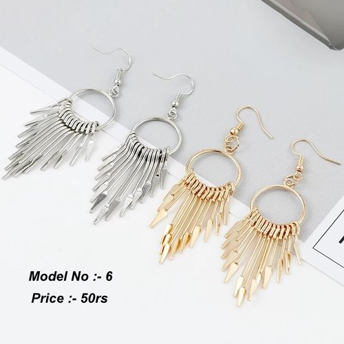 Metal on sale tassel earrings