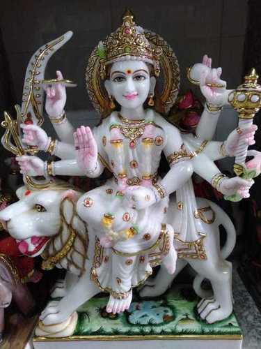 Maa Durga White Marble Statue