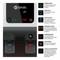 A.O.Smith Z1 HOT UV 10 Litre Wall Mountable, Table Top UV Black 10 Litre Water Purifier