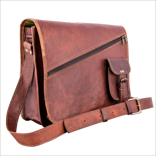 Pure Brown Leather Side Bag