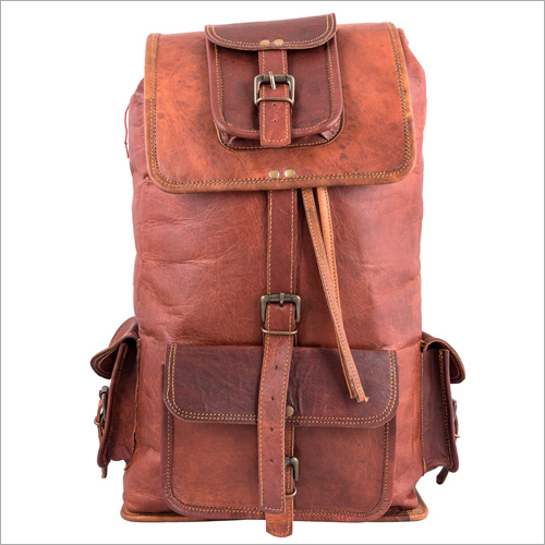 Brown And Also Availble In Different Colour Unisex Leather Backpack